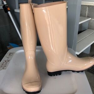 Women's Cream Rain Boots